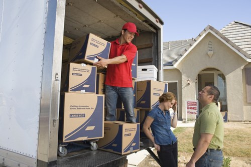 Student belongings being loaded for a move in South London
