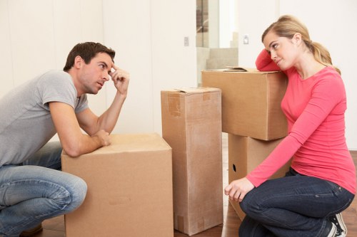 Packing office equipment and business furniture for a Kennington move